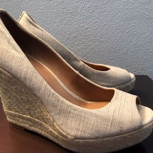 Coach wedge peep toe heels